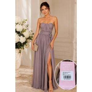 Birdy Grey Chicky Mauve Strapless Maxi Bridesmaid Dress NWT Small